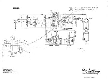 Westbury 1000M ;Guitar Amp schematic circuit diagram